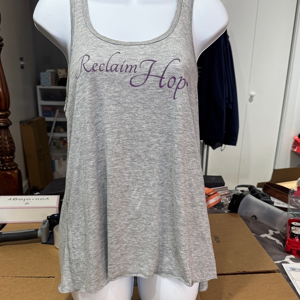 Younique Reclaim Hope Gray Tank Top